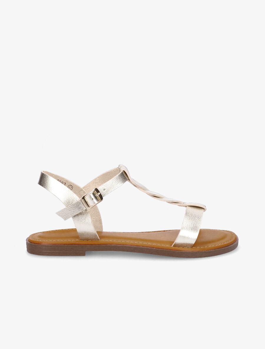 Nu-pieds torsadés - Or - 5