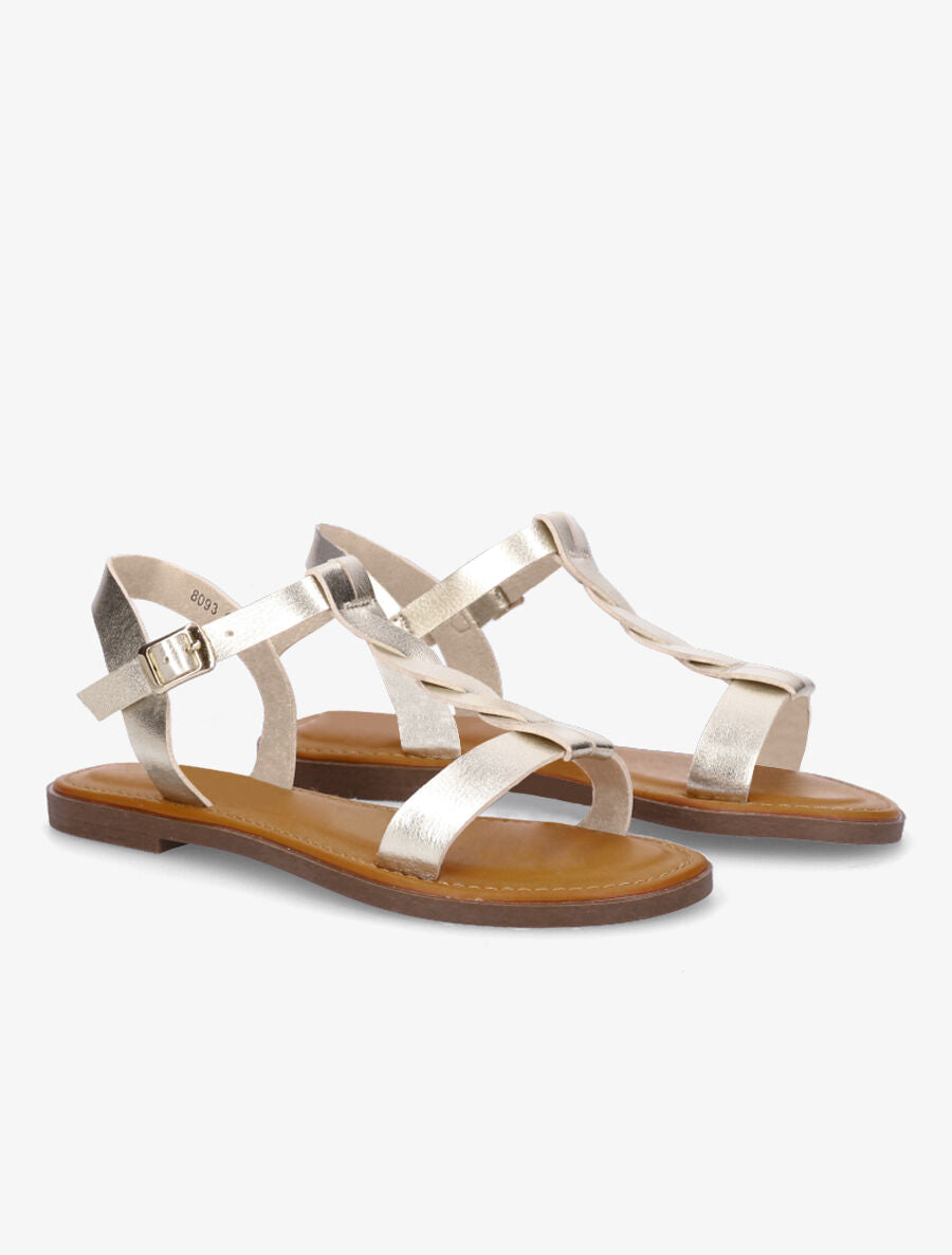 Nu-pieds torsadés - Or - 4