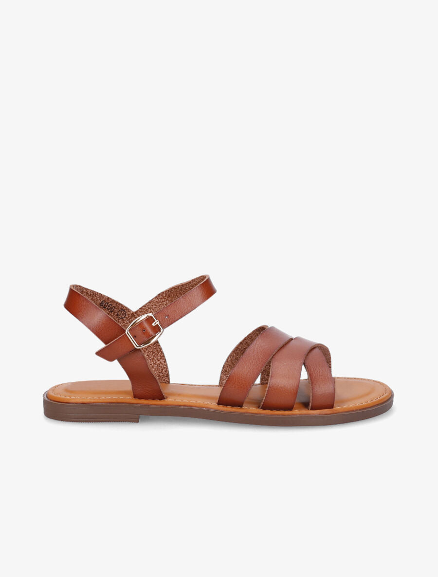 Nu-pieds classiques à brides entrecroisées - Camel - 1