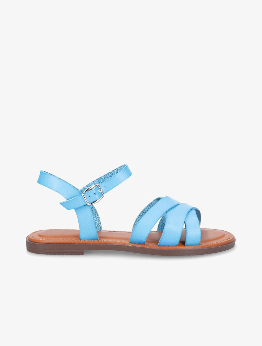 Nu-pieds classiques à brides entrecroisées - Bleu - 1