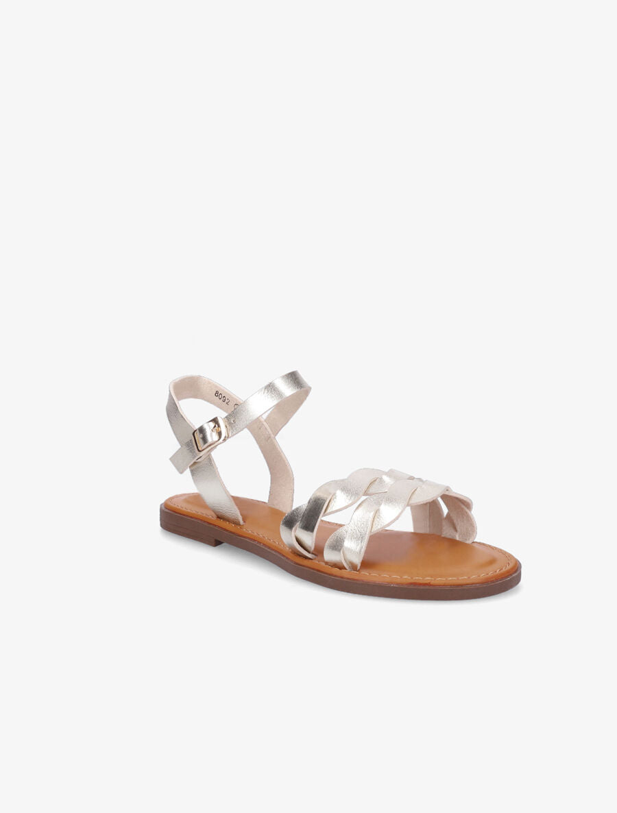 Nu-pieds tressés en simili - Or - 2
