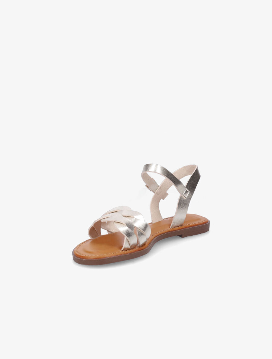 Nu-pieds tressés en simili - Or - 3