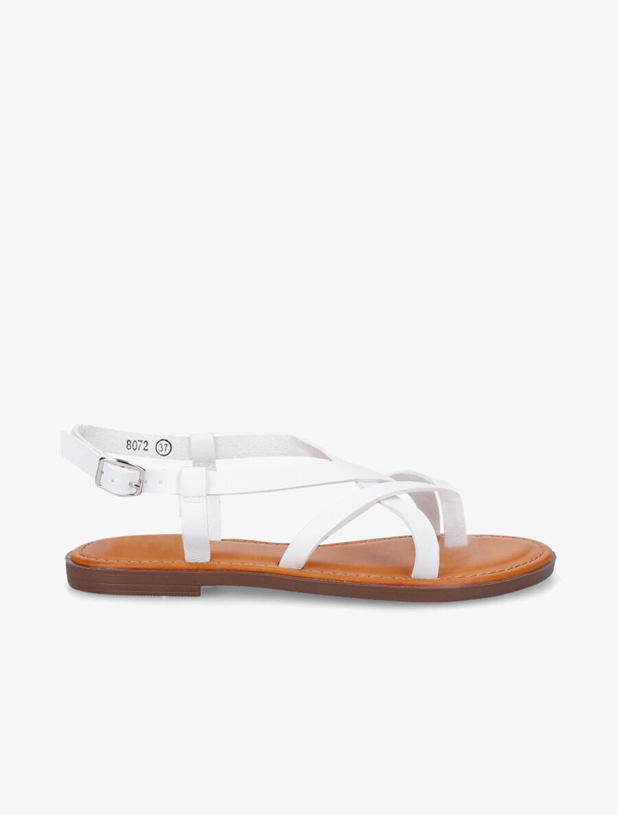 Nu-pieds en simili - Blanc - 1