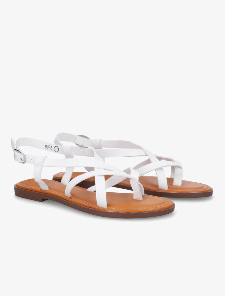 Nu-pieds en simili - Blanc - 4