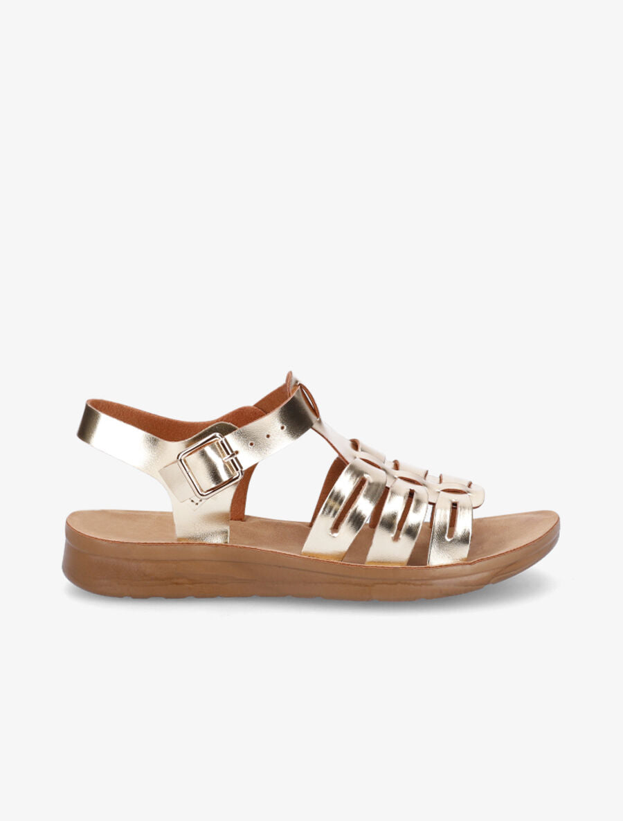 Nu-pieds style spartiates - Or - 5