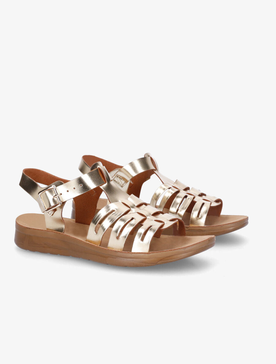 Nu-pieds style spartiates - Or - 4