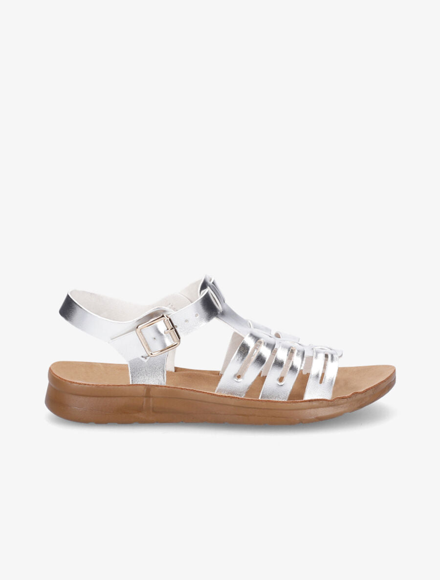 Nu-pieds style spartiates - Argent - 1