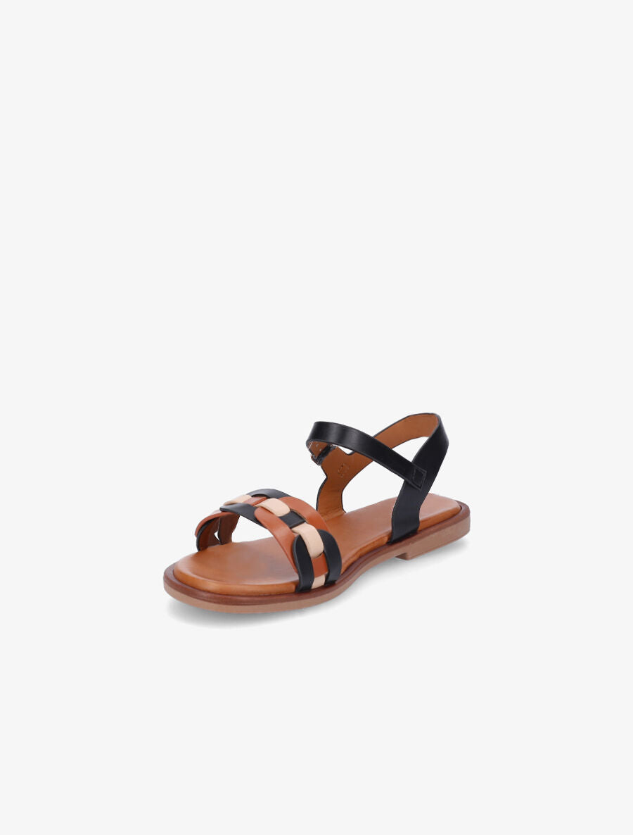 Nu-pieds à brides style maillon - Noir - 3