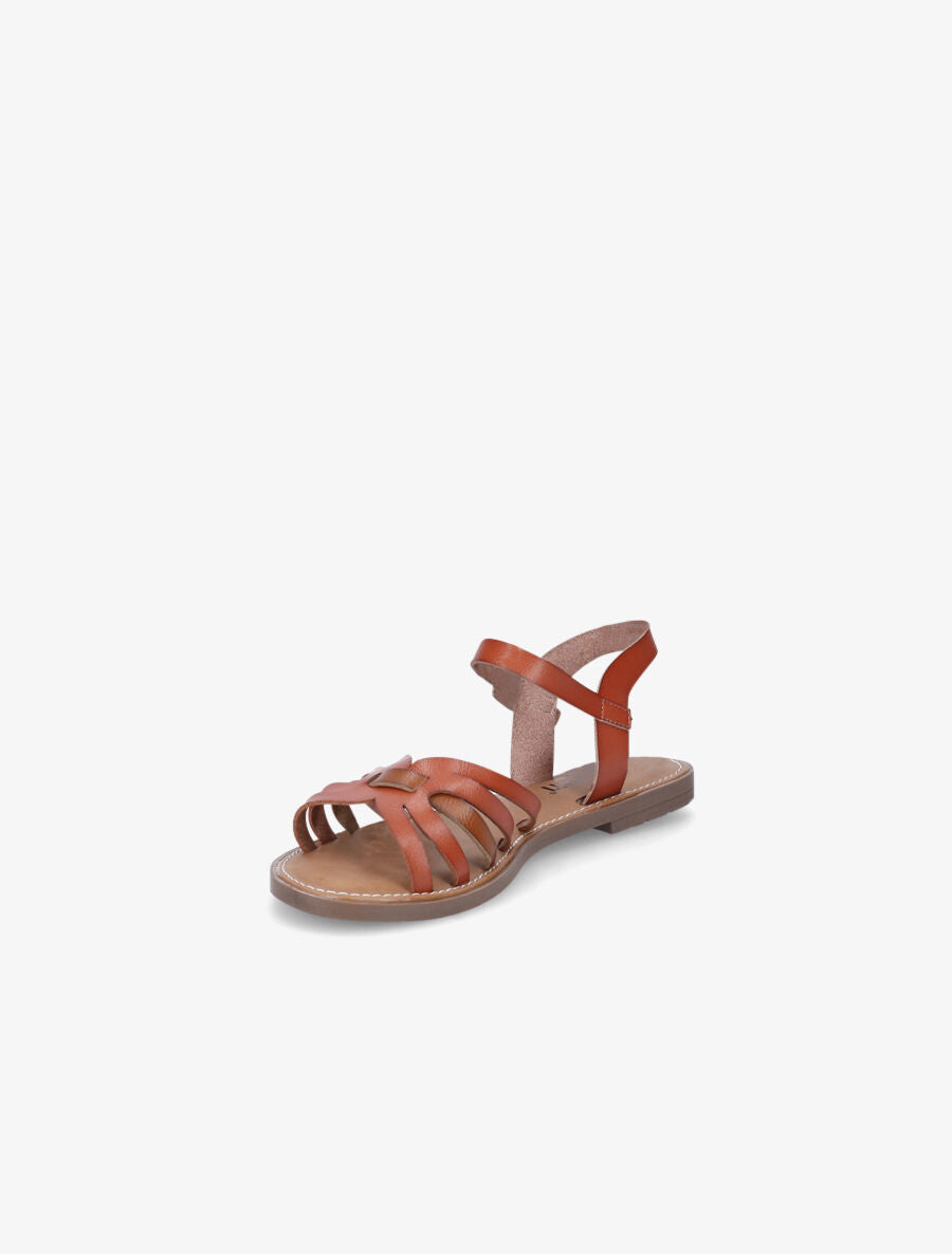 Nu-pieds en simili bicolore - Camel - 3