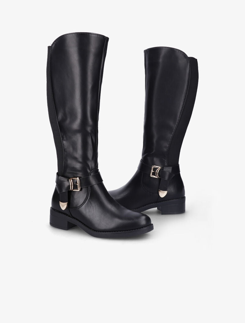Bottes écuyère à bout rond - Noir - 5