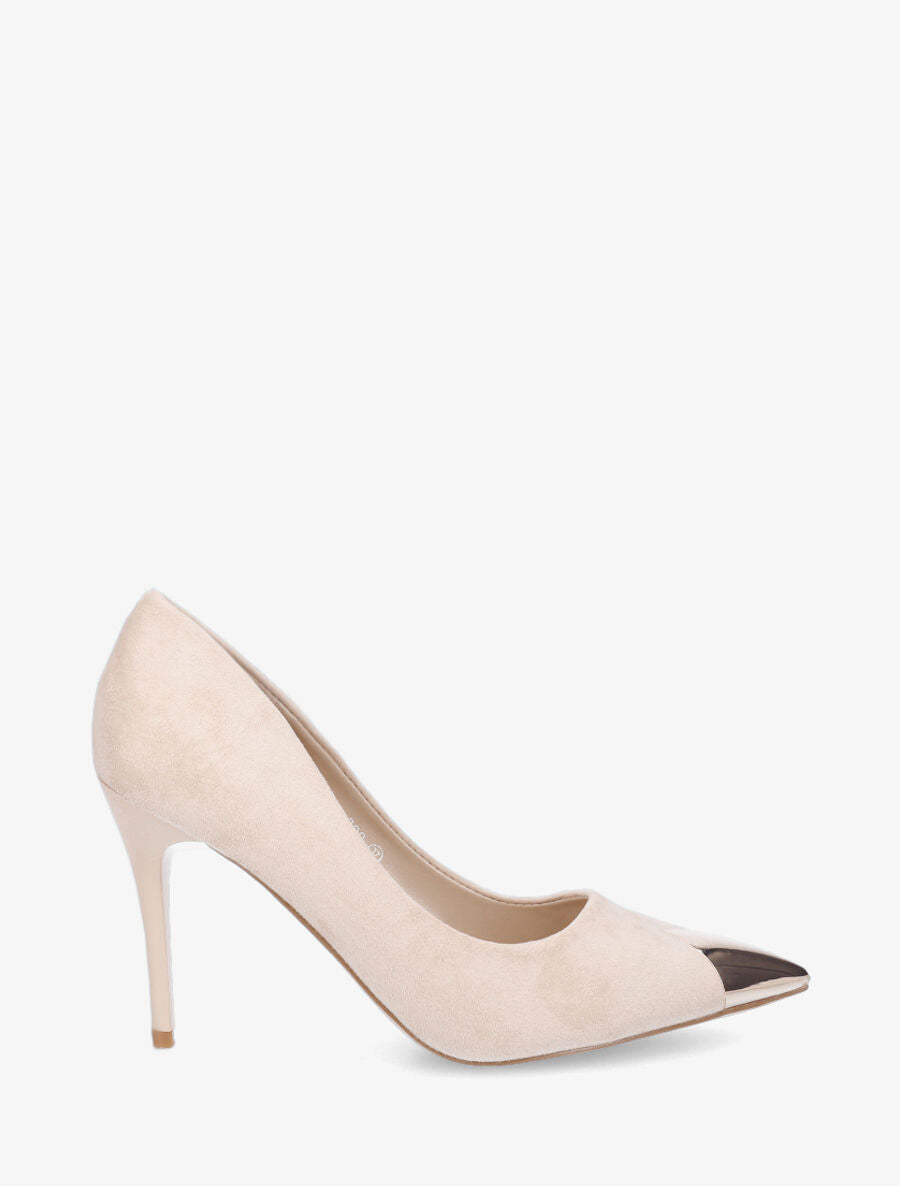 Escarpins hauts en suédine - Beige - 1
