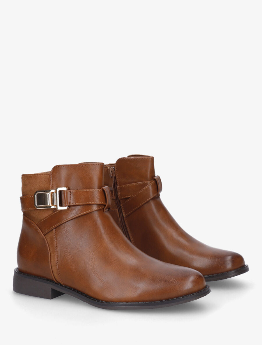 Bottines plates bi-matière - Camel - 4