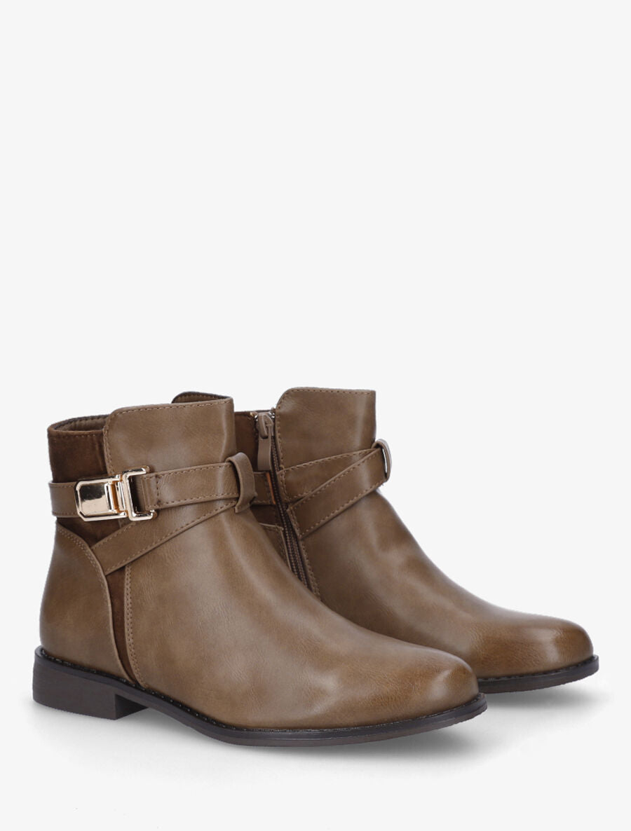 Bottines plates bi-matière - Taupe - 4