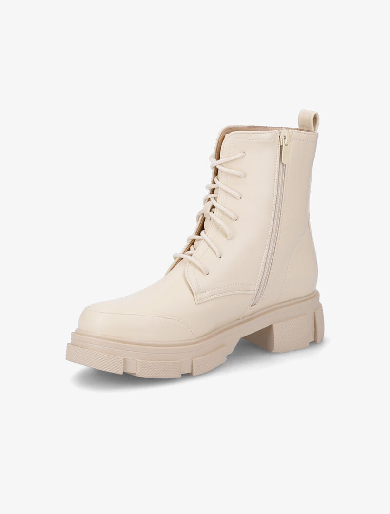 Bottines chunky à lacets - Beige - 4