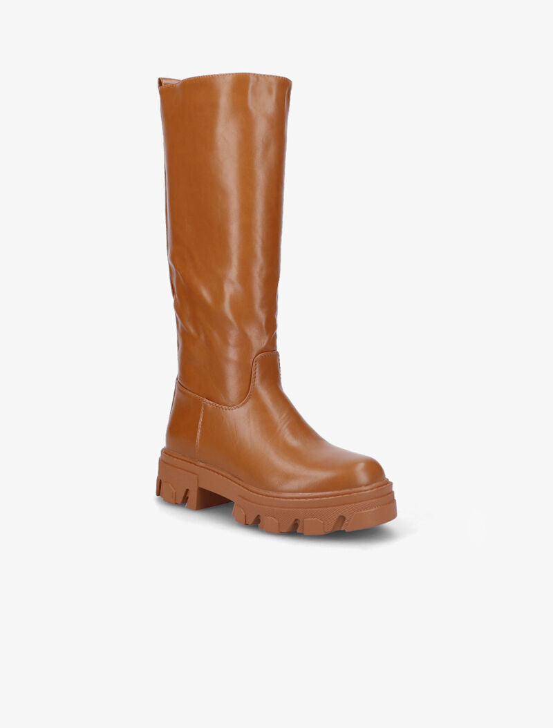 Bottes unies à semelles stylisées - Camel - 3