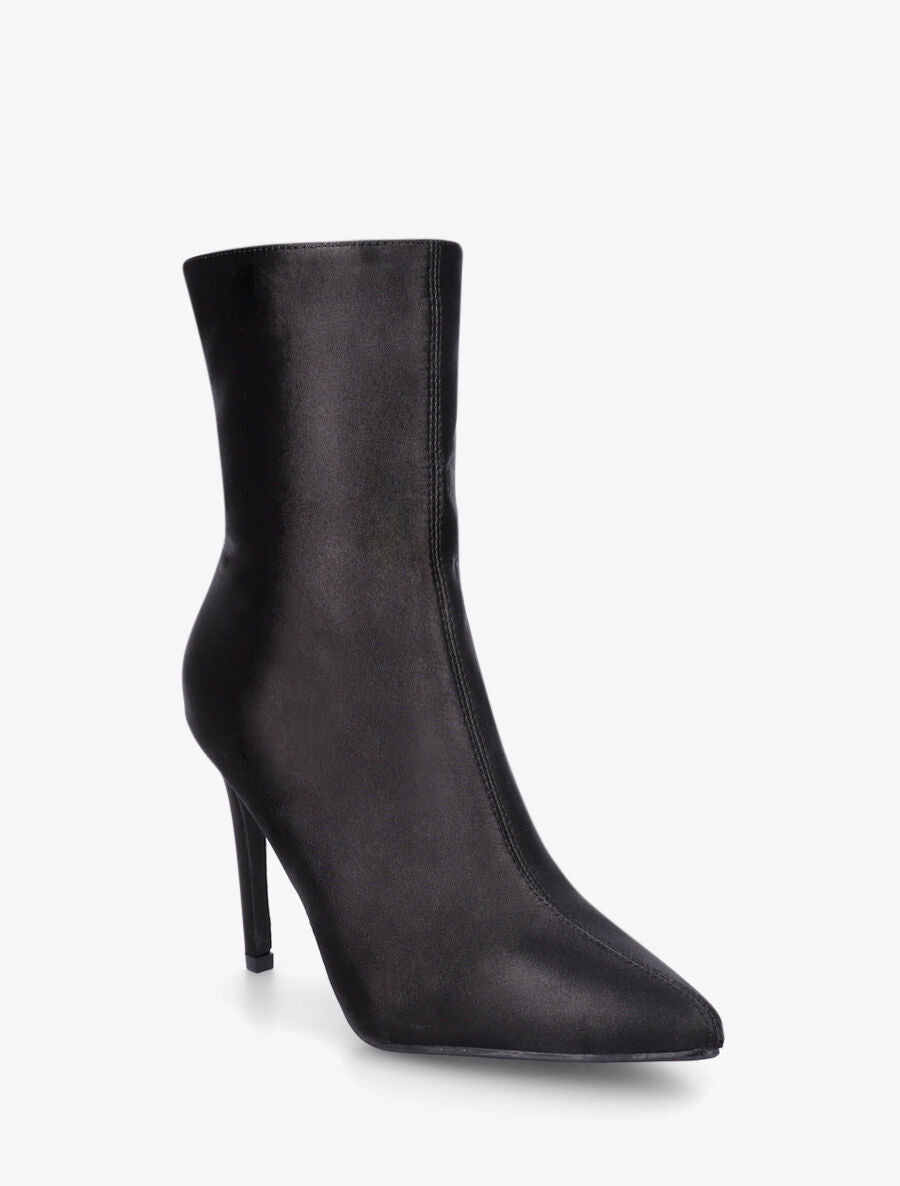 Bottines en tissu nacré à talon aiguille - Noir - 2