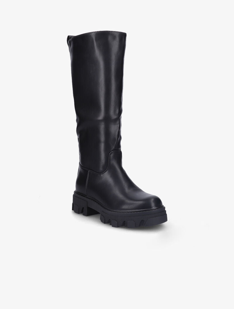 Bottes unies à semelles stylisées - Noir - 3