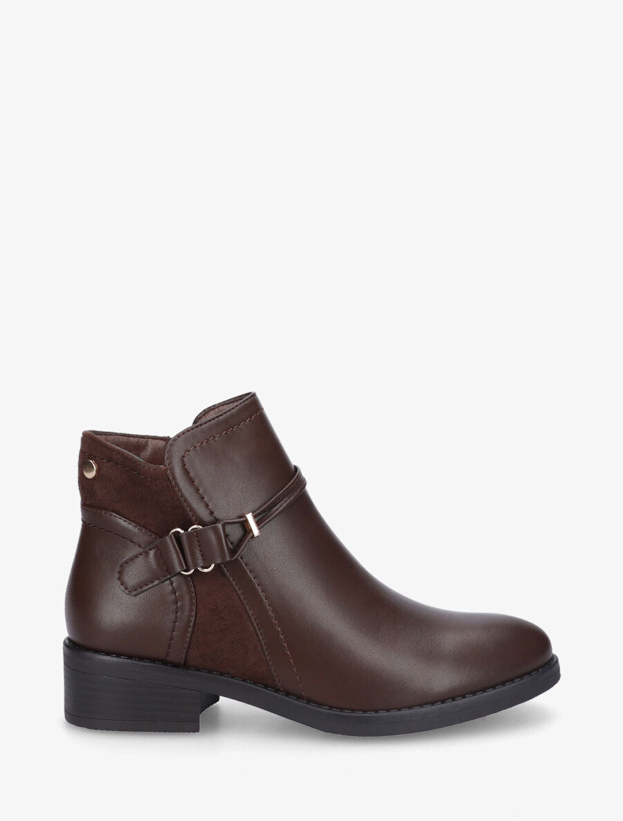 Bottines plates bi-matière - Marron - 1