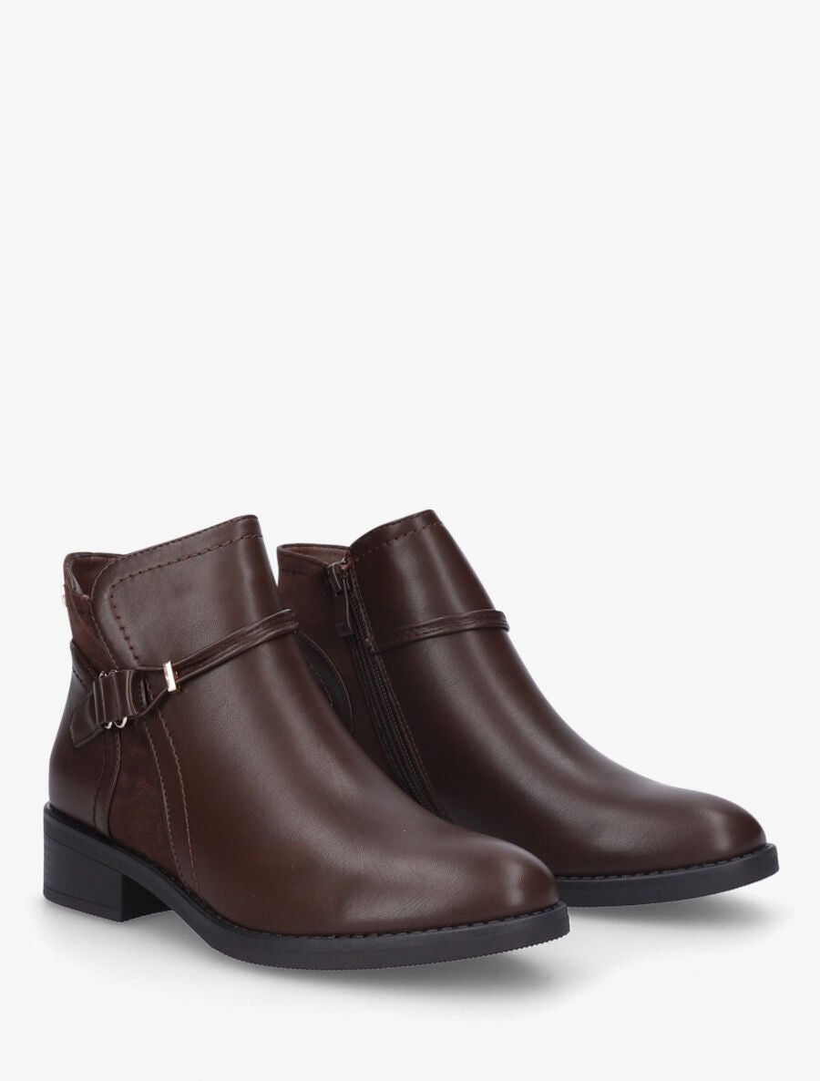 Bottines plates bi-matière - Marron - 4