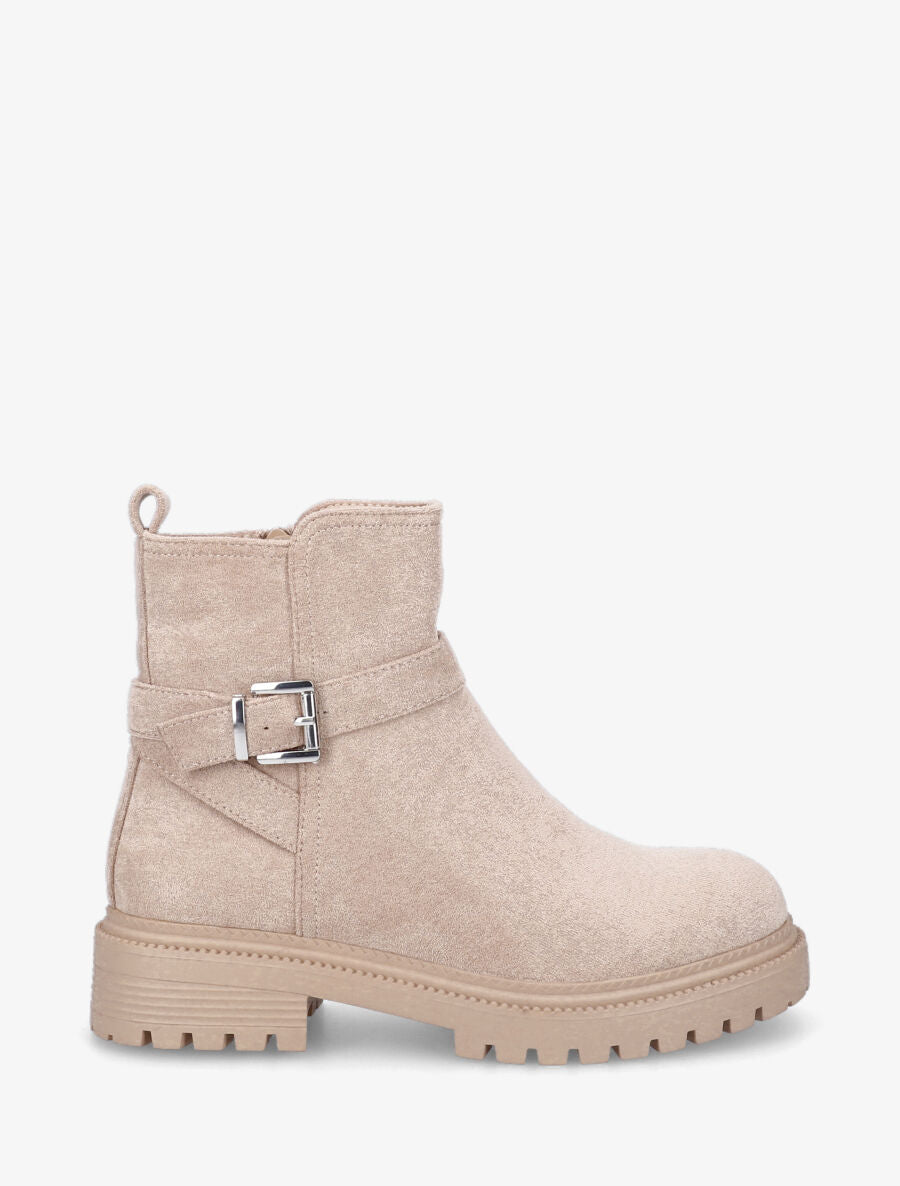 Boots plates en suédine - Beige - 1