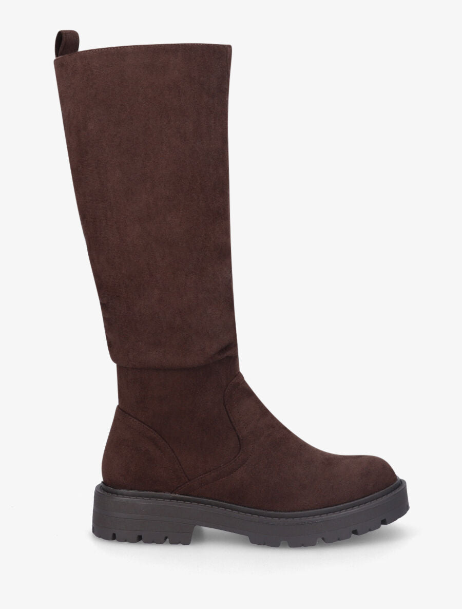 Bottes en suédine - Marron - 1