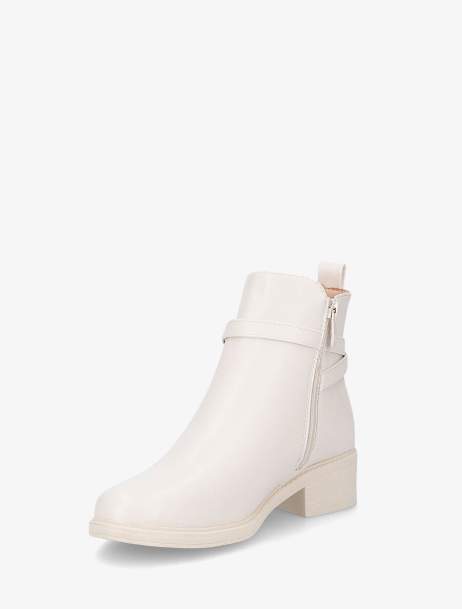 Bottines élastiquées à boucle - Beige - 3