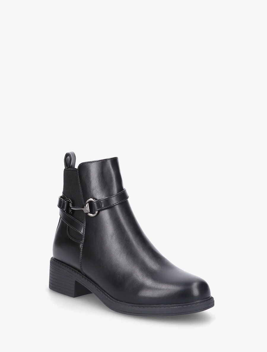 Bottines élastiquées à boucle - Noir - 2