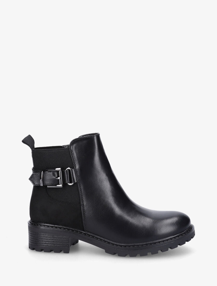 Bottines bi-matière à boucle - Noir - 1