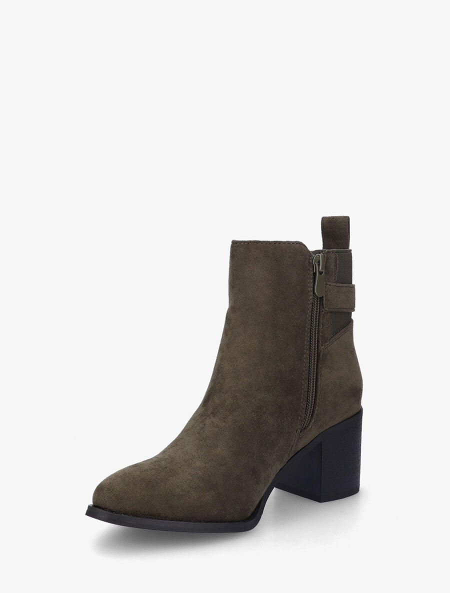 Bottines à boucle en suédine - Kaki - 3
