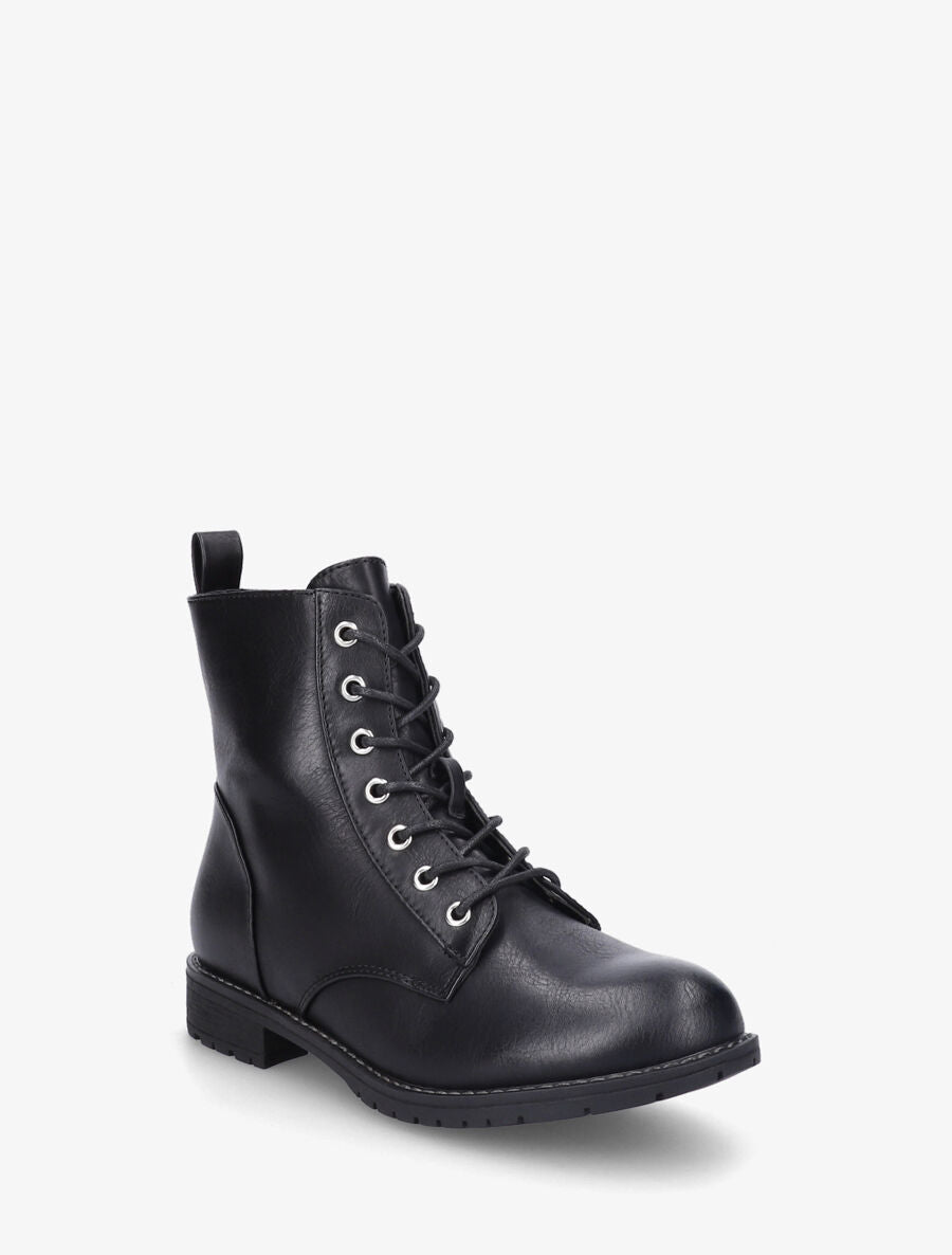 Bottines plates à lacets - Noir - 2