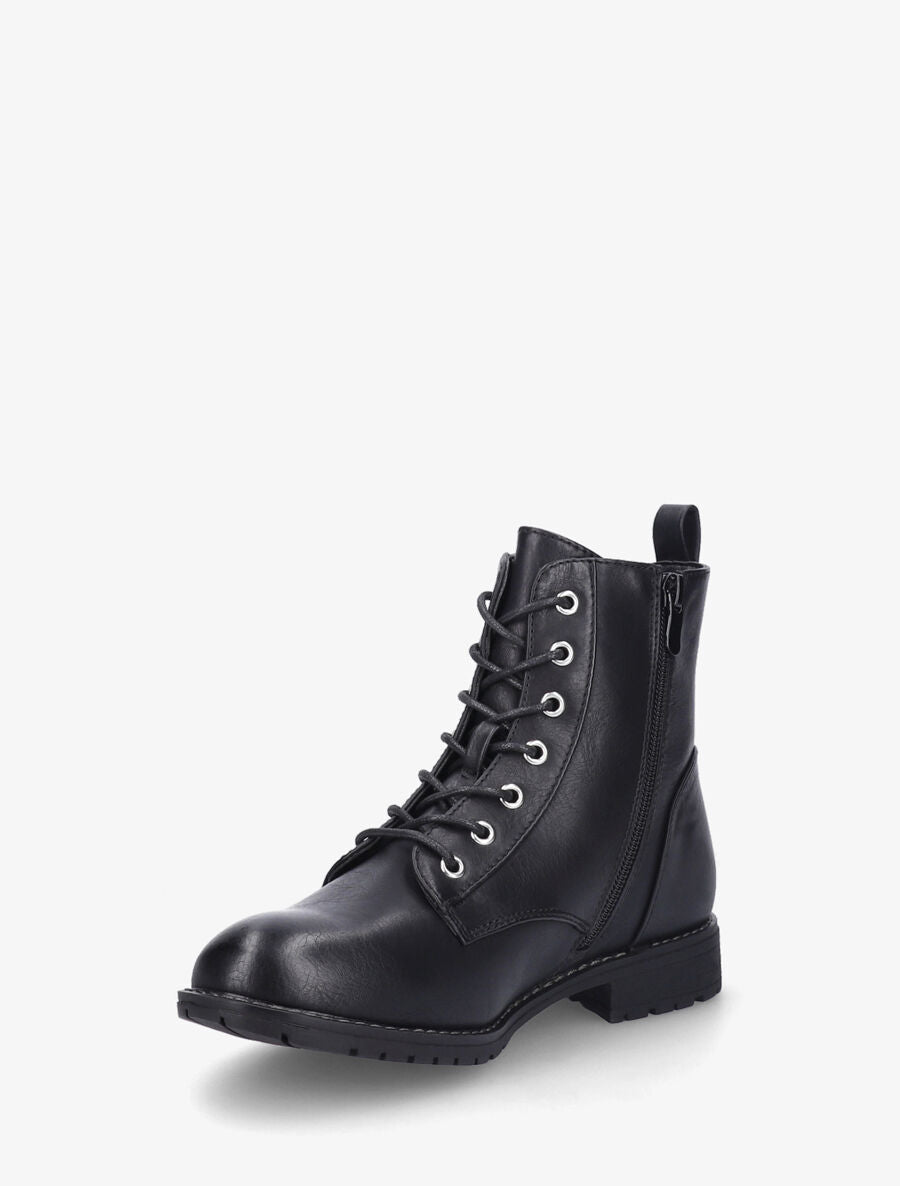 Bottines plates à lacets - Noir - 3