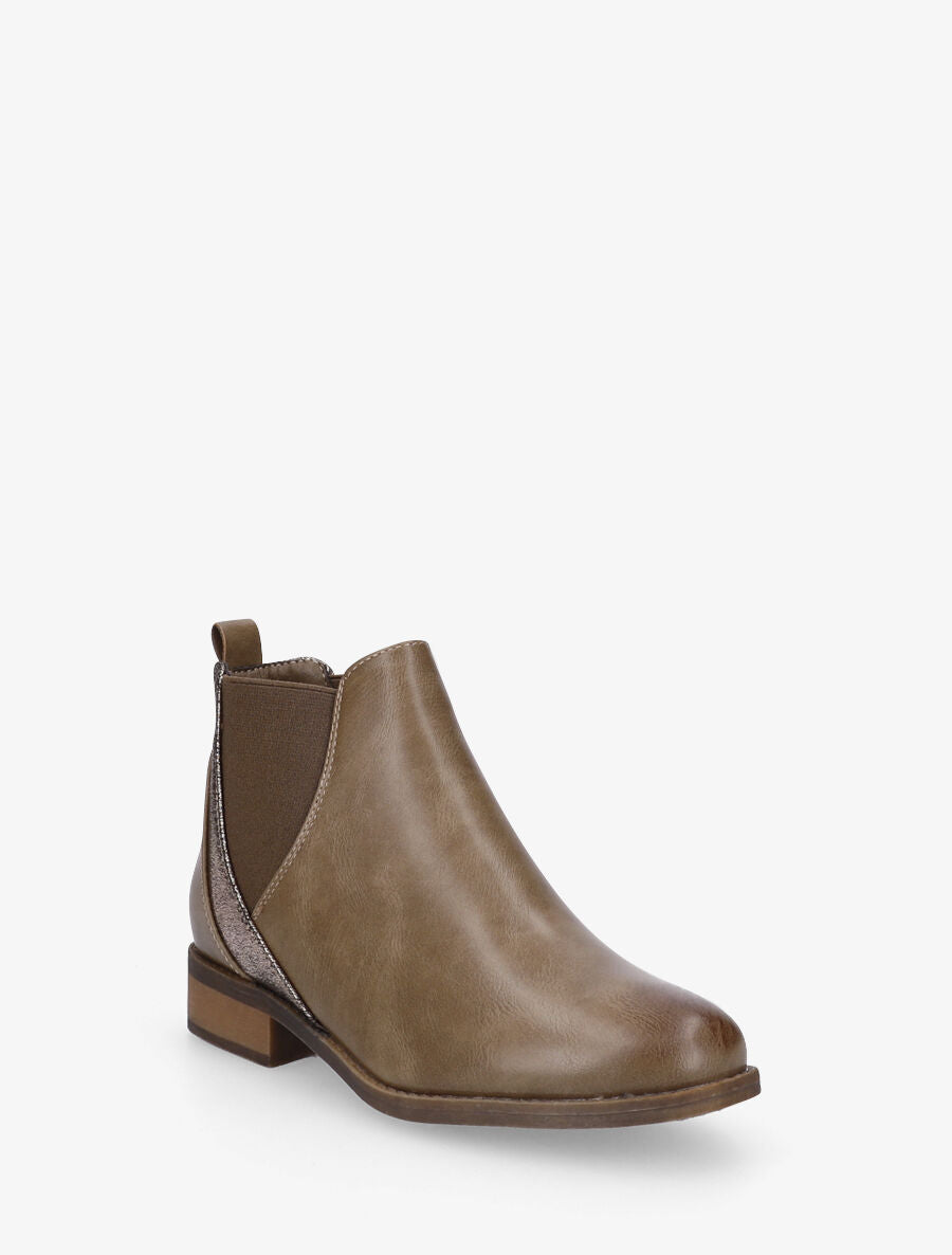 Bottines plates irisées - Taupe - 2