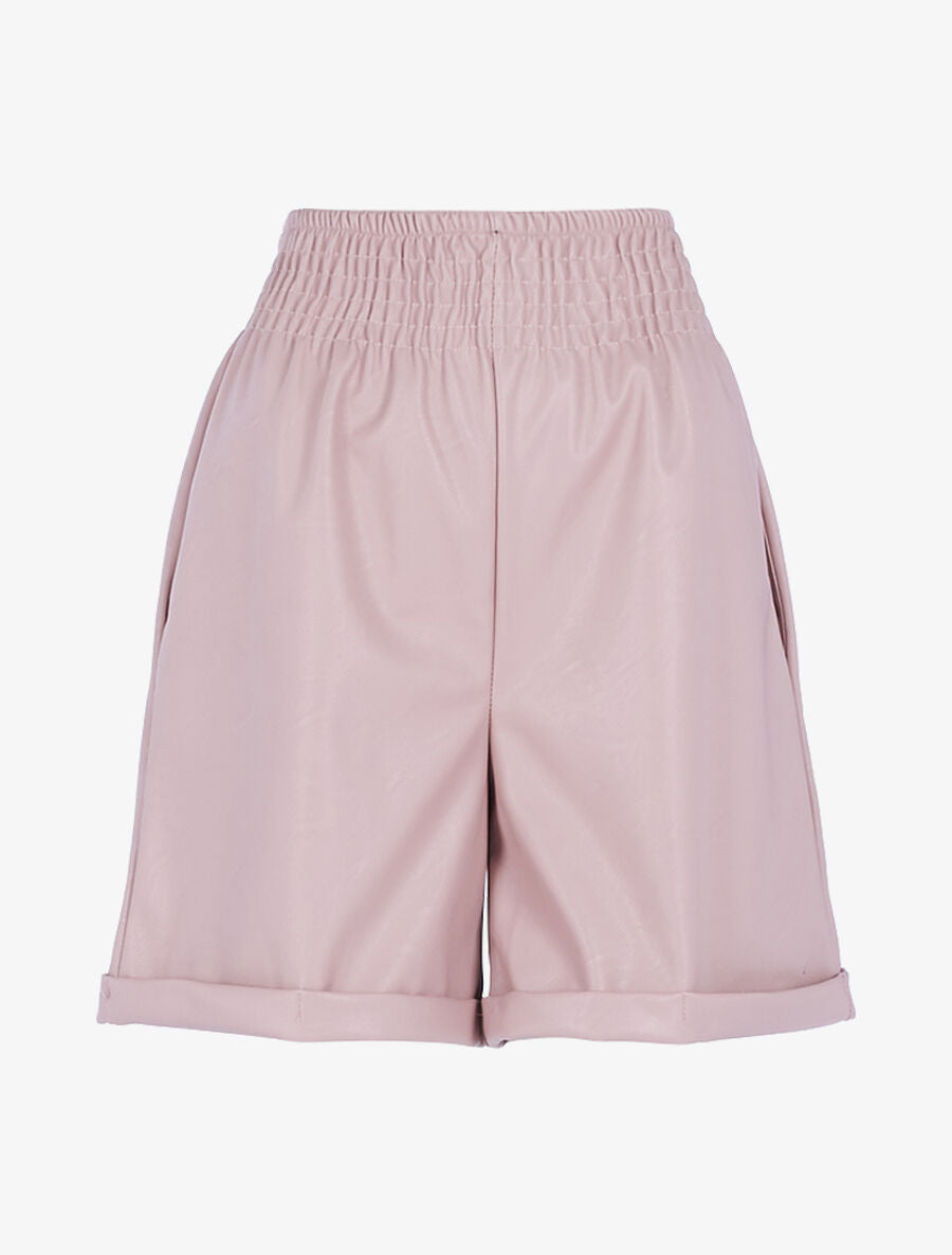 Short oversize en simili - Rose - 1