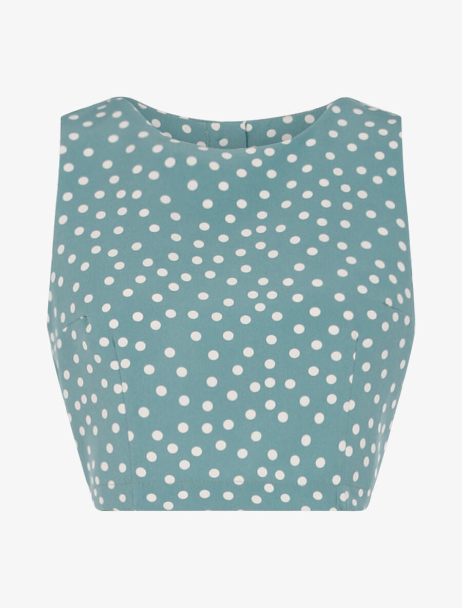 Crop top à imprimé pois - Vert - 1