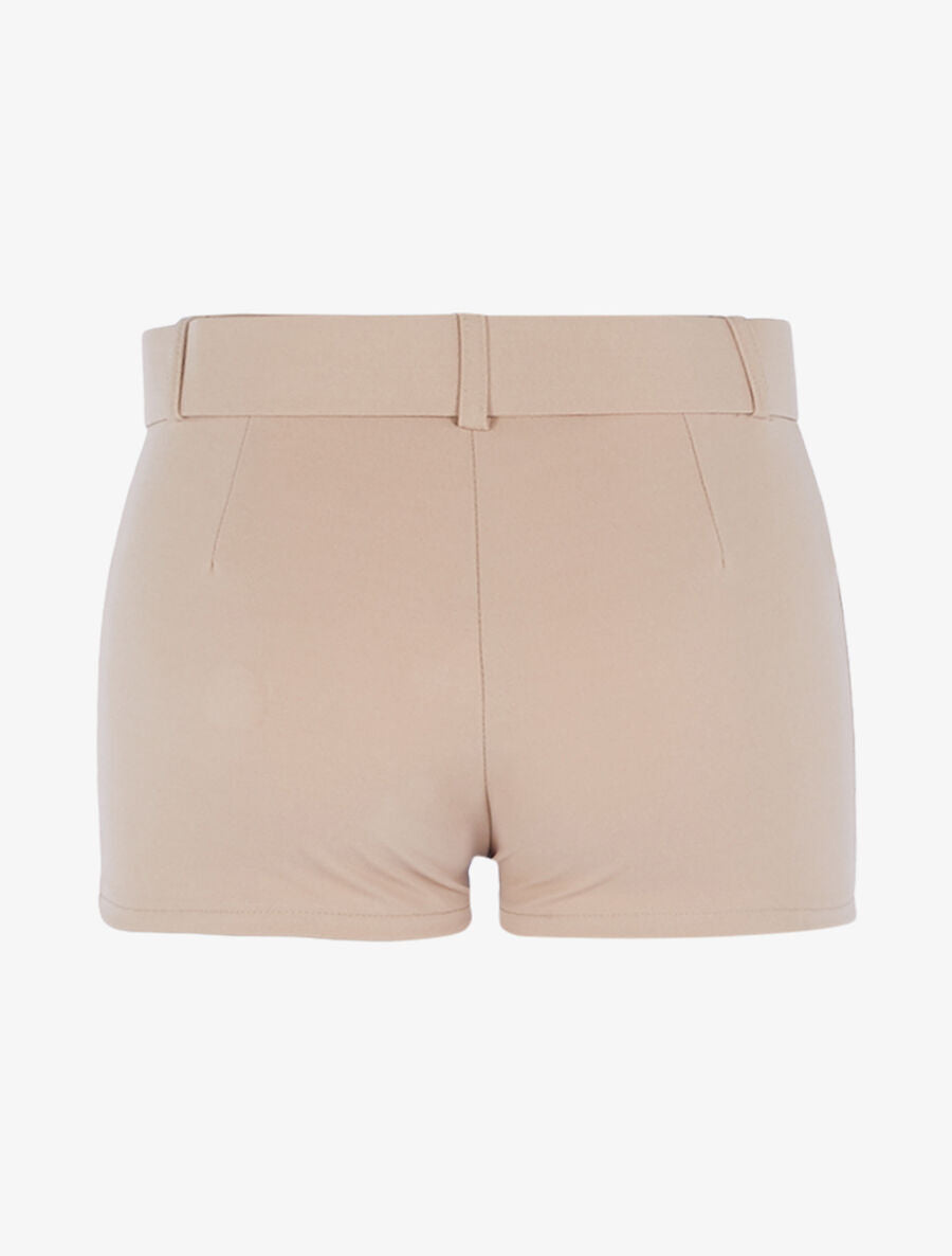 Mini short ceinturé - Beige - 2