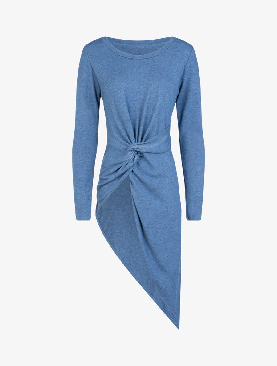 Tunique asymétrique en maille - Bleu charrette - 1