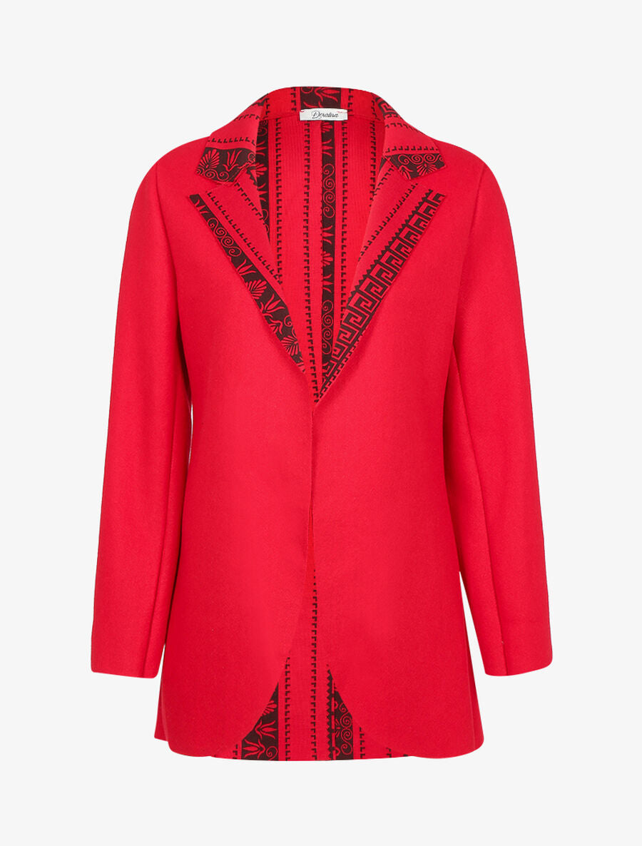 Manteau fin à intérieur imprimé - Rouge - 1