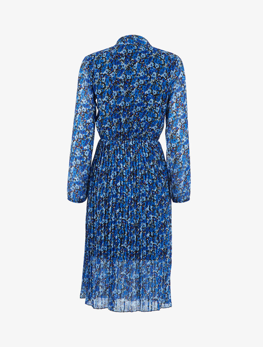 Robe longue fleurie - Bleu - 2