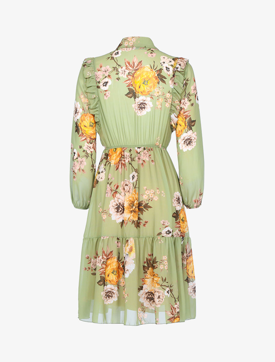 Robe fluide à imprimé floral - Vert - 2
