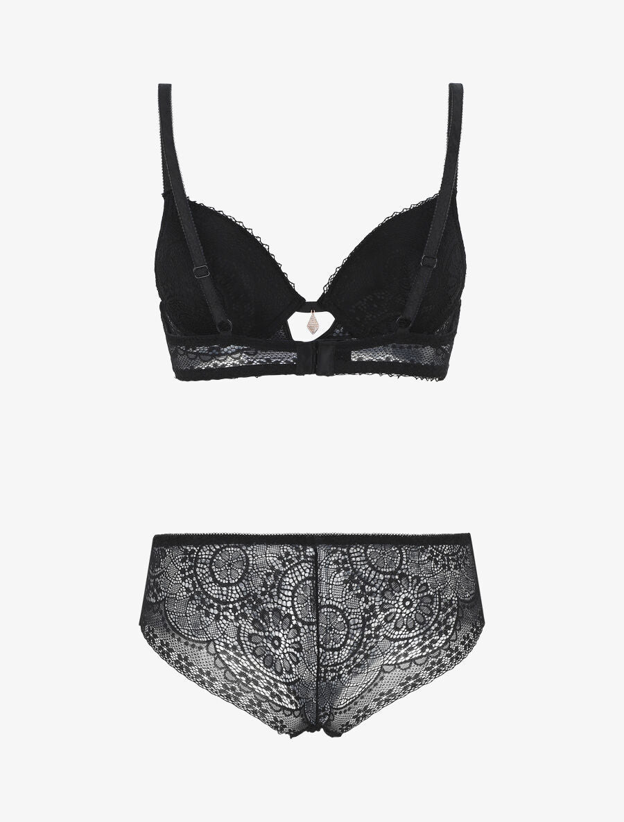 Ensemble dentelle à bijoux strass - Noir - 3