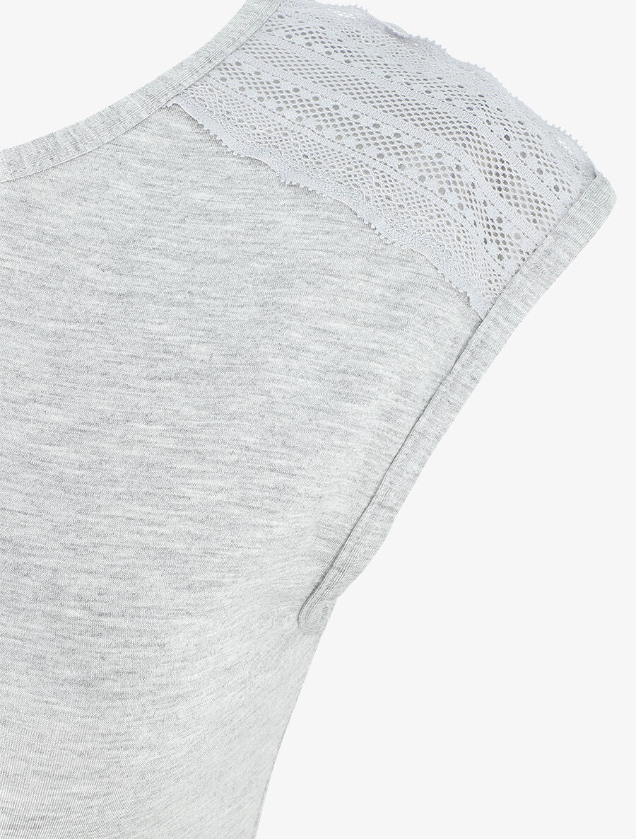 Robe pyjama unie - Gris - 3
