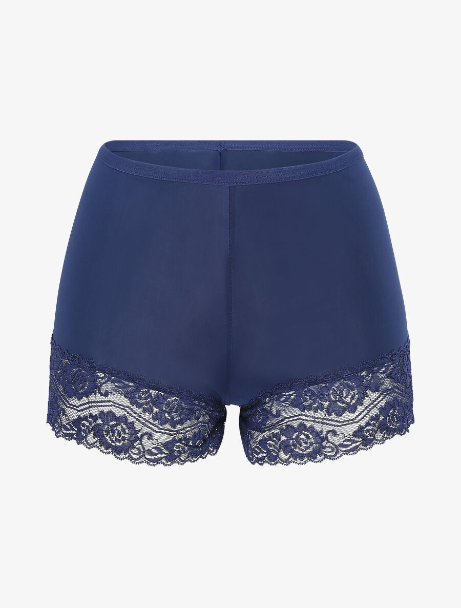 Ensemble pyjama à détail dentelle et noeud - Marine - 4