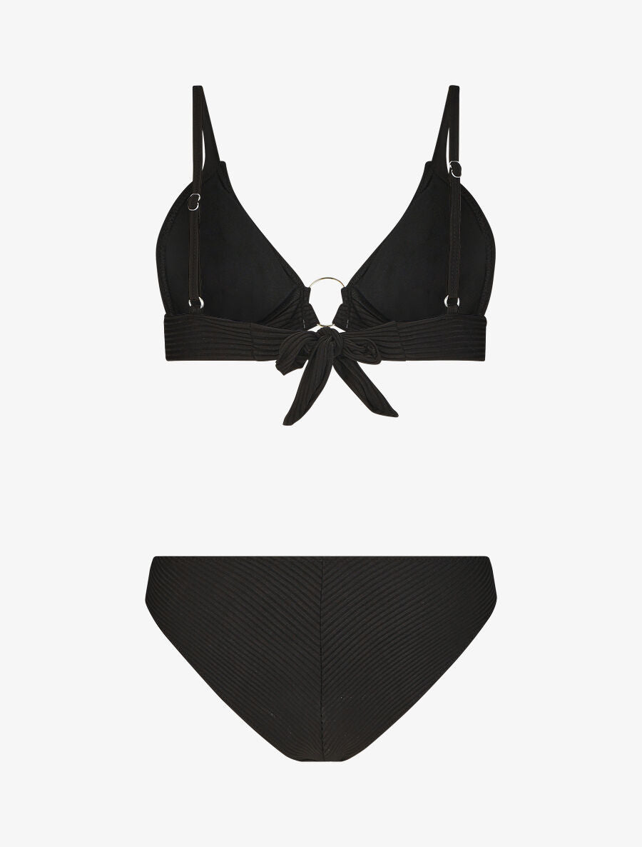 Bikini texturé à anneaux - Noir - 4