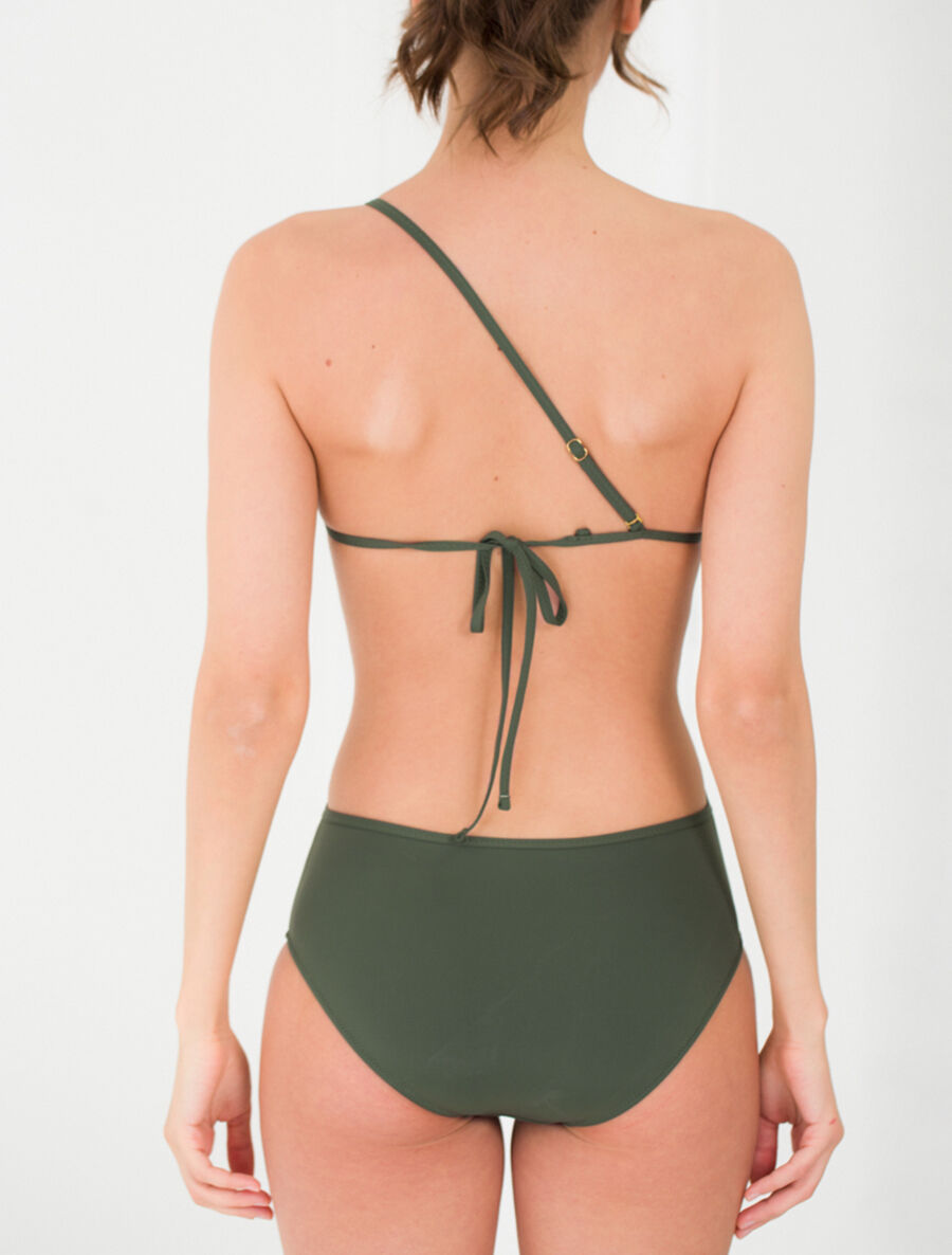 Maillot de bain une pièce asymétrique - Kaki - 2