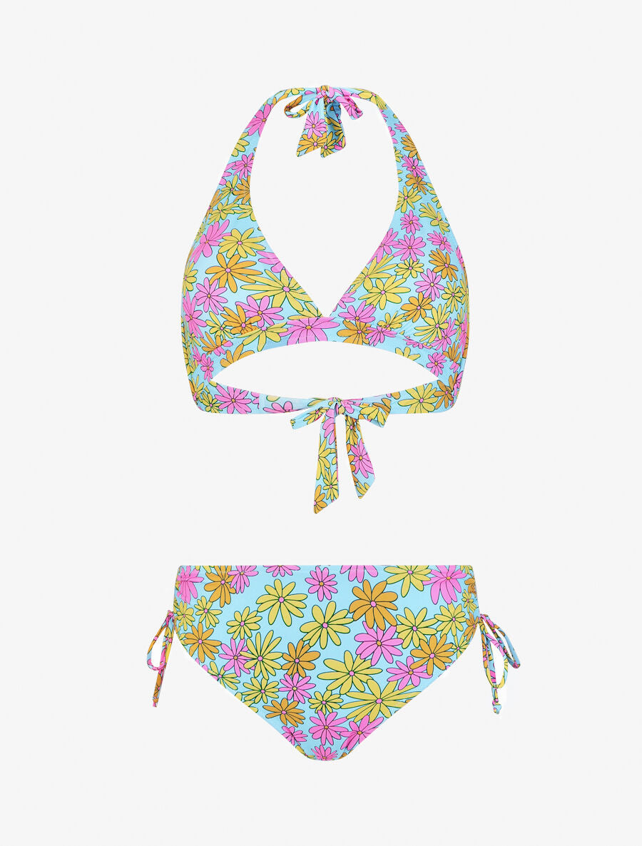 Bikini imprimé floral - Bleu ciel - 1