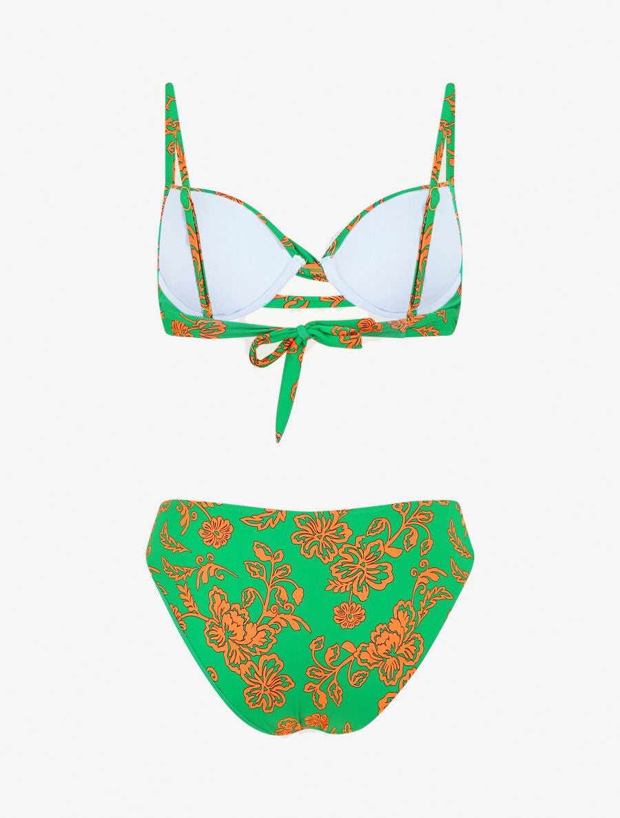 Bikini imprimé fleurs hawaïennes - Vert - 4