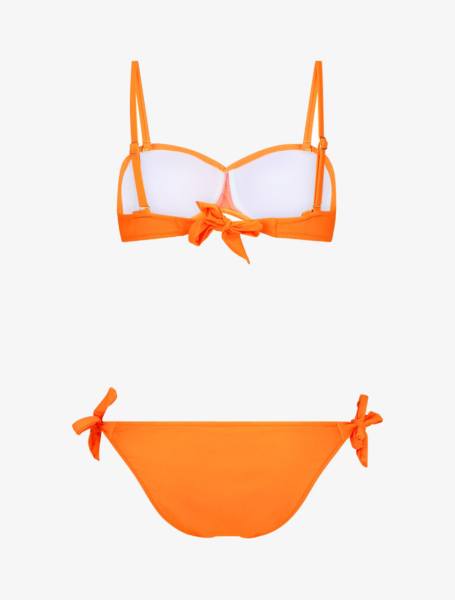 Bikini uni et noeuds - Orange - 2
