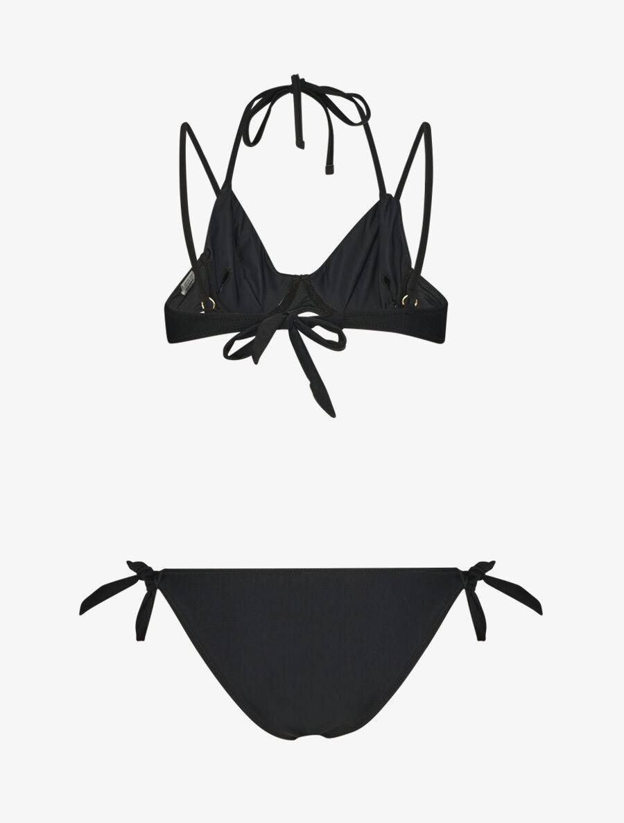 Bikini uni à nouer - Noir - 2