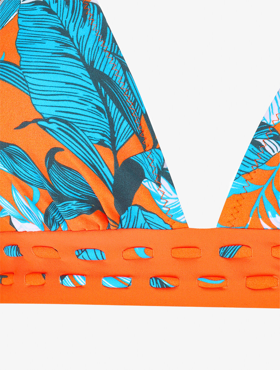Bikini motif tropical - Orange fluo - 3