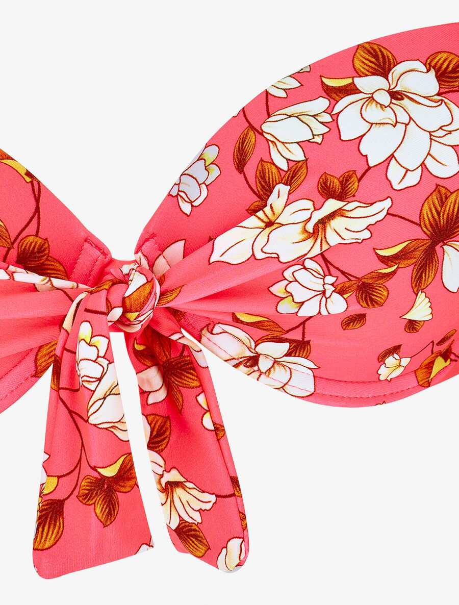 Maillot de bain 2 pièces à noeud imprimé floral - Corail - 3